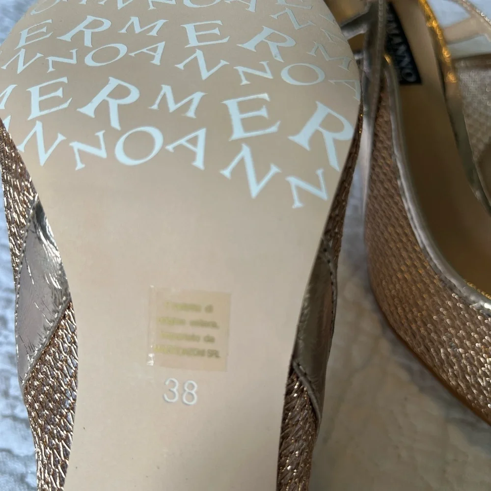 Ermanno Scervino Gold Mesh Heels